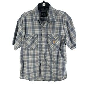 Carhartt Men's Rugged Flex Relaxed Fit Short Sleeve Snap Front Shirt Size Large